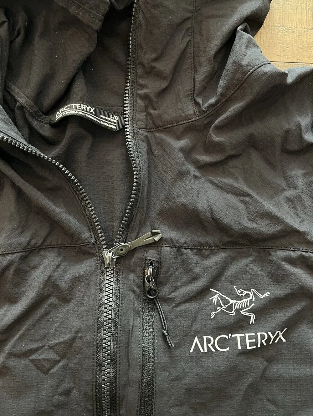Arc'teryx SQUAMISH HOODY hoodie nylon jacket Large L  nylon Black Wind Packable